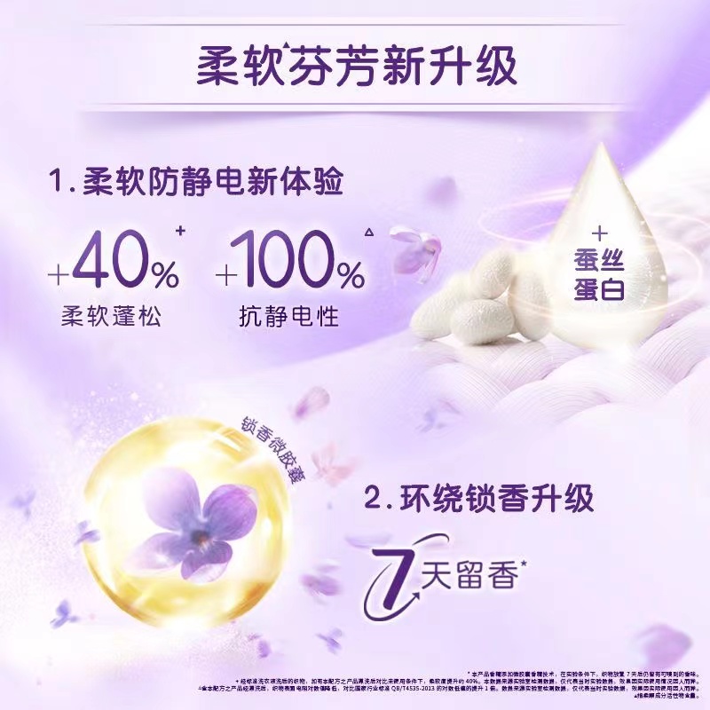 金纺柔顺剂2.8斤瓶袋护理剂柔软护色去静电持久留香非洗衣液CL 图片 6