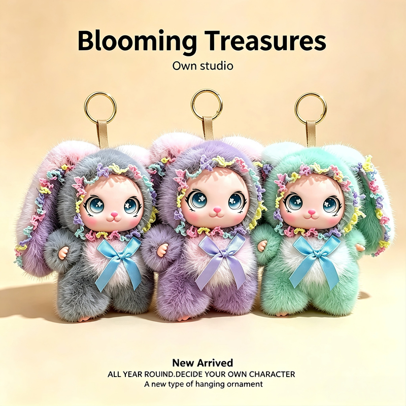 MOMUKU毛绒娃娃治愈垂耳兔可爱公仔包包钥匙扣挂件KY== 到手价¥9.90