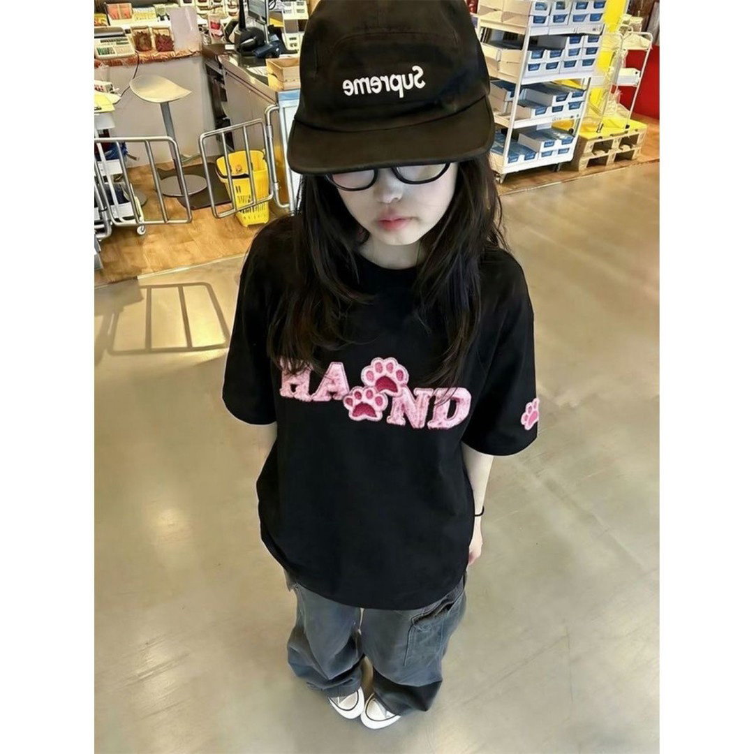 HandSeven复古豹纹猫爪刺绣重磅t恤夏季2026新款圆领美式短袖上衣 到手价¥29.90