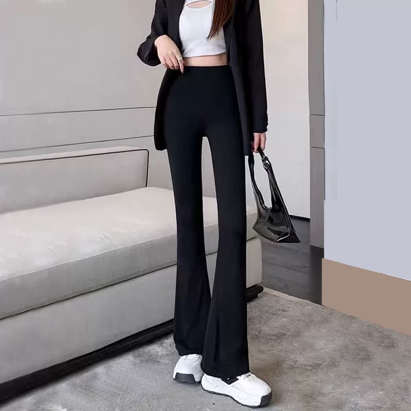 H P111加绒后口袋400克鲨鱼裤女冬高腰显瘦微喇裤 T8 到手价¥27.00